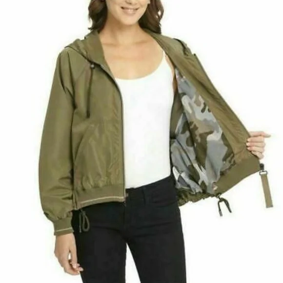 Dkny Jackets Coats New Dkny Ladies Army Cropped Windbreaker - Main Image